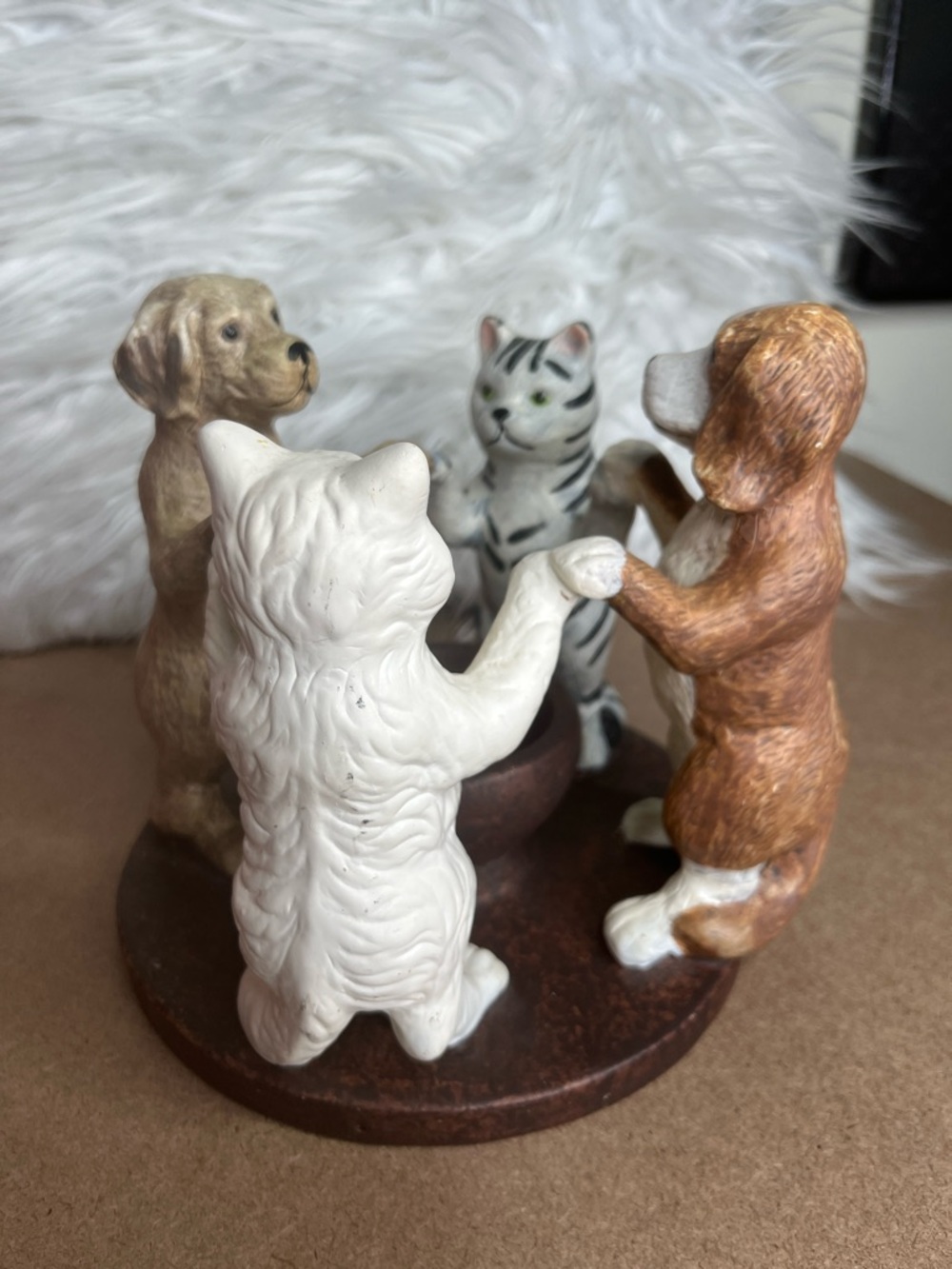 Penco Cats and Dogs Tea Light Candle Holder Circle of Friends Y2K